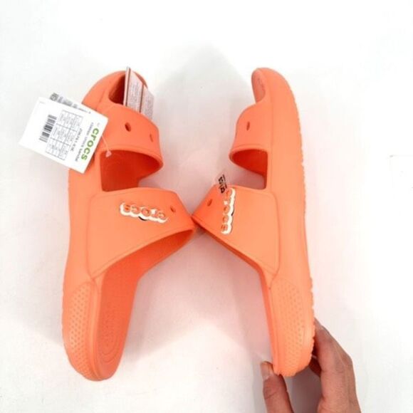 NWT Unisex CROCS Classic Slide Sandals Papaya Orange Men Size 10 Women Size 12 - Picture 8 of 9